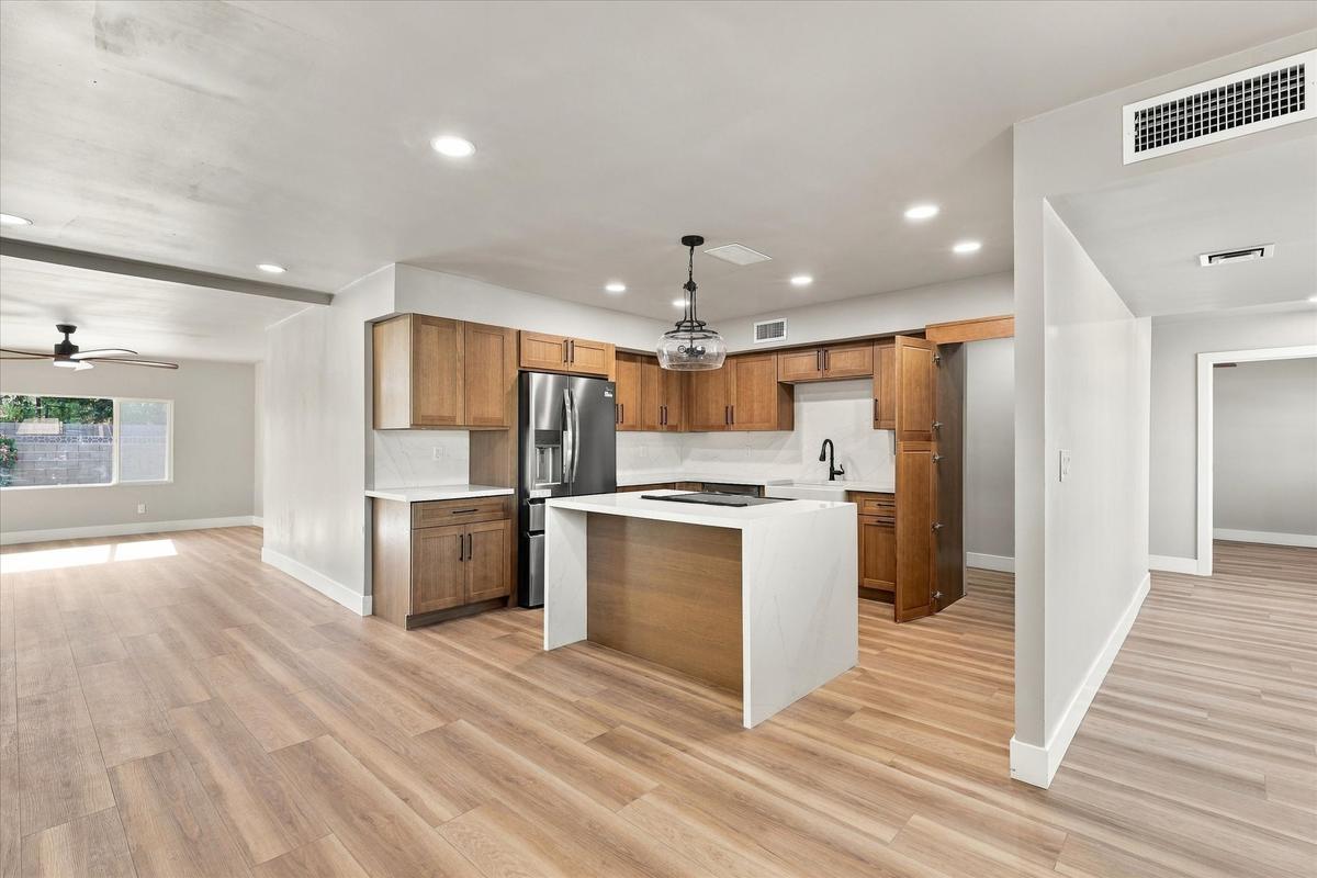 Kitchen open to the living space
