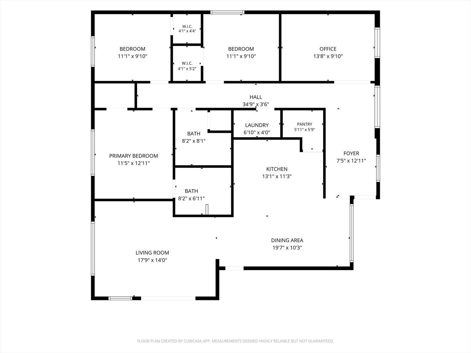 Floor plan with room dimensions
